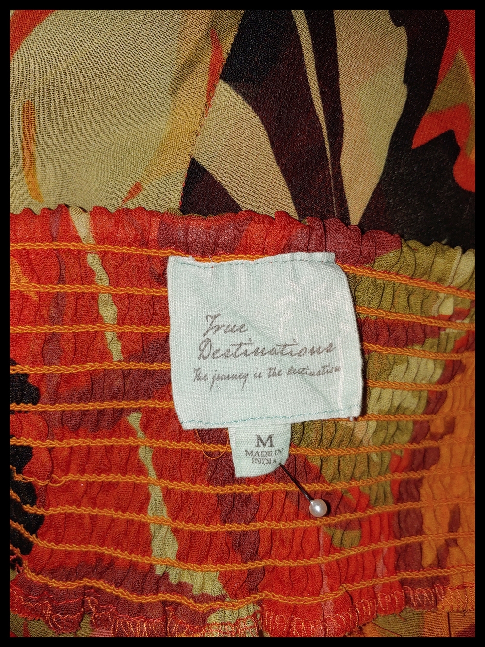 True Destinations Floral Orange Pom-Pom High-Low Skirt - Picture 5 of 5